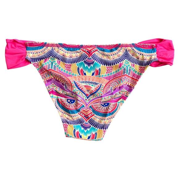 Reef Pink Multicolor Print Bikini Swim Bottom, M - Picture 2 of 6
